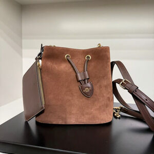 Coach Rowan Bucket Bag CCC78 suede/Im/Vintage Brown